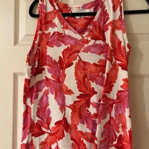Chico's Red and Pink Sleeveless Tank Top Size 2